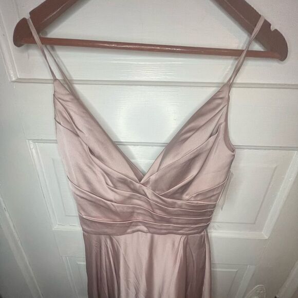 NWTs La Femme Strappy Back Satin Ballgown Size 2 - Picture 6 of 11